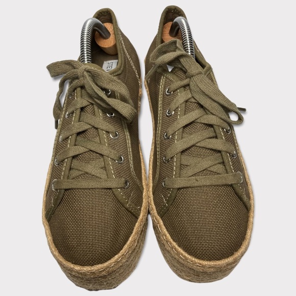 Steve Madden Hampton Olive Green Flatform Espadrille Sneakers 8B - Picture 13 of 16